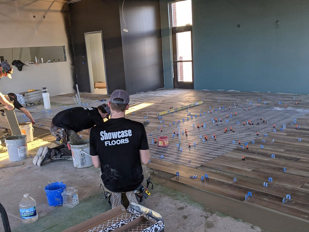 Employees Installing Floors